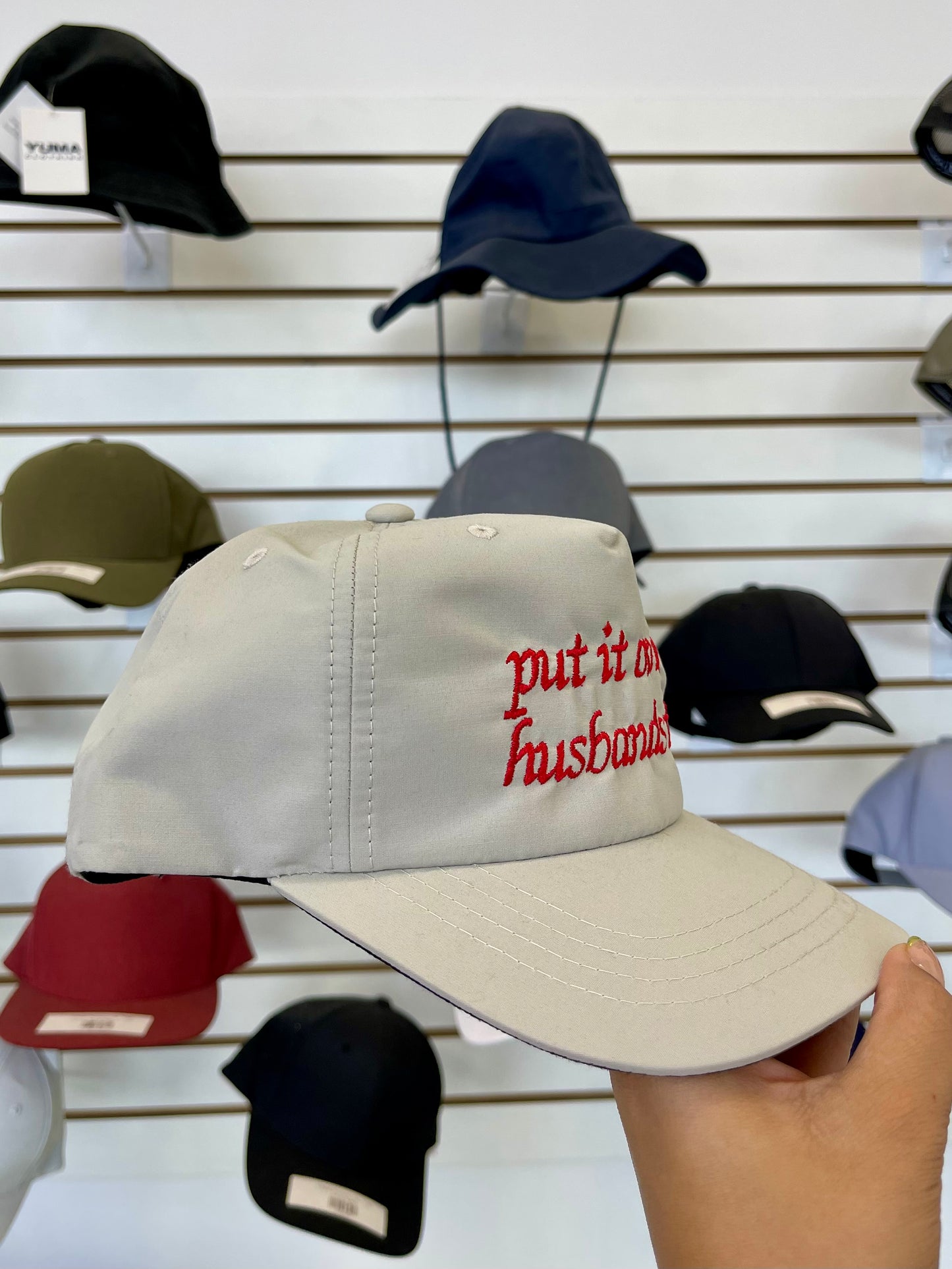 Put it on my husbands tab Hat