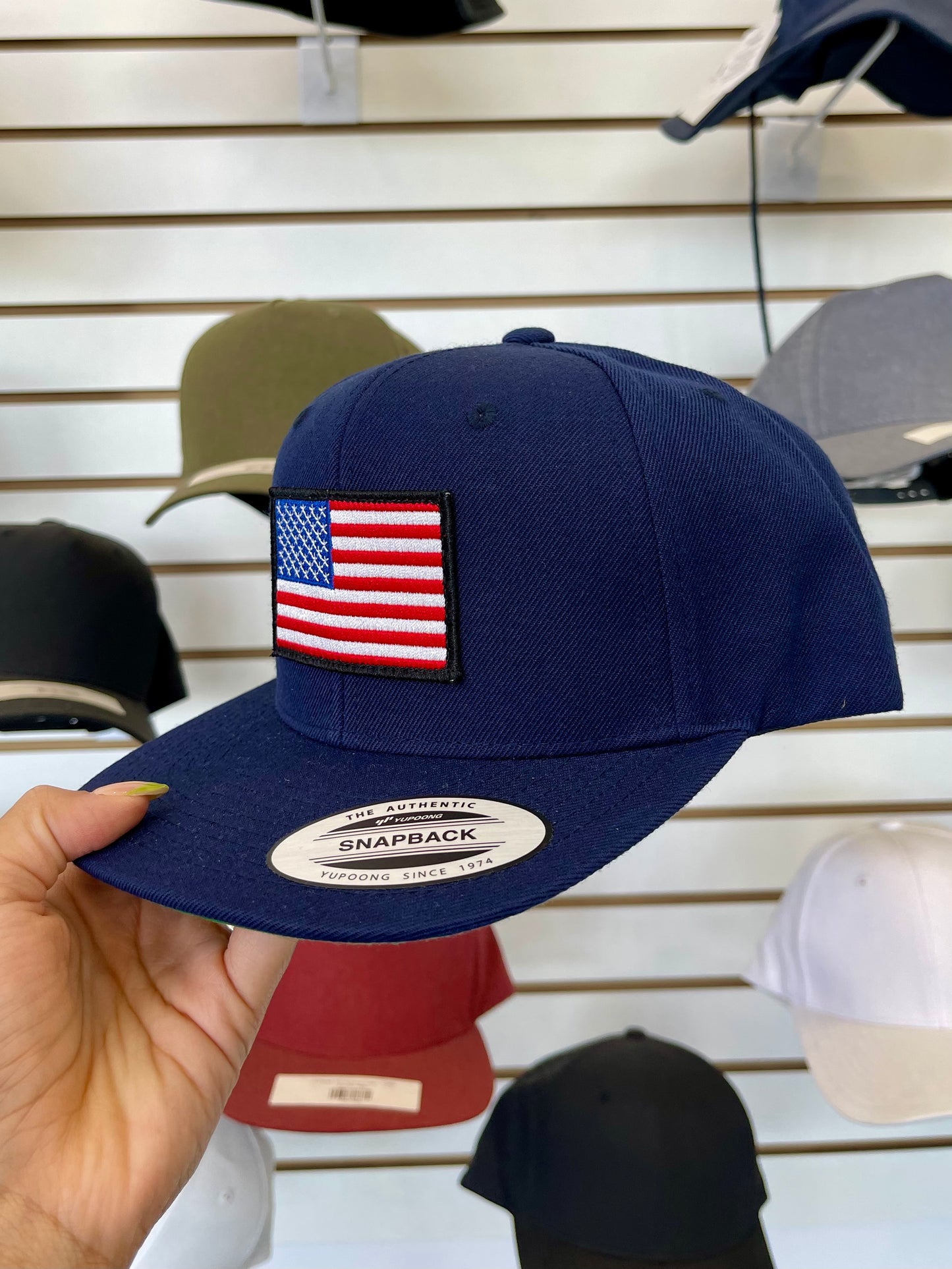 USA Flag Hat SnapBack flat bill