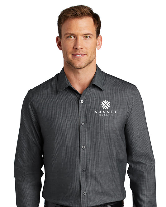 Port Authority ® Pincheck Easy Care Shirt - SUNSET