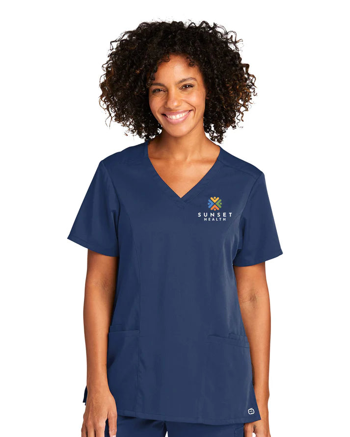 WW4168 Wink® Women’s Premiere Flex™ V-Neck Top - SUNSET