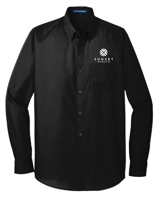 W100 Mens LS Button-Up Sunset Health