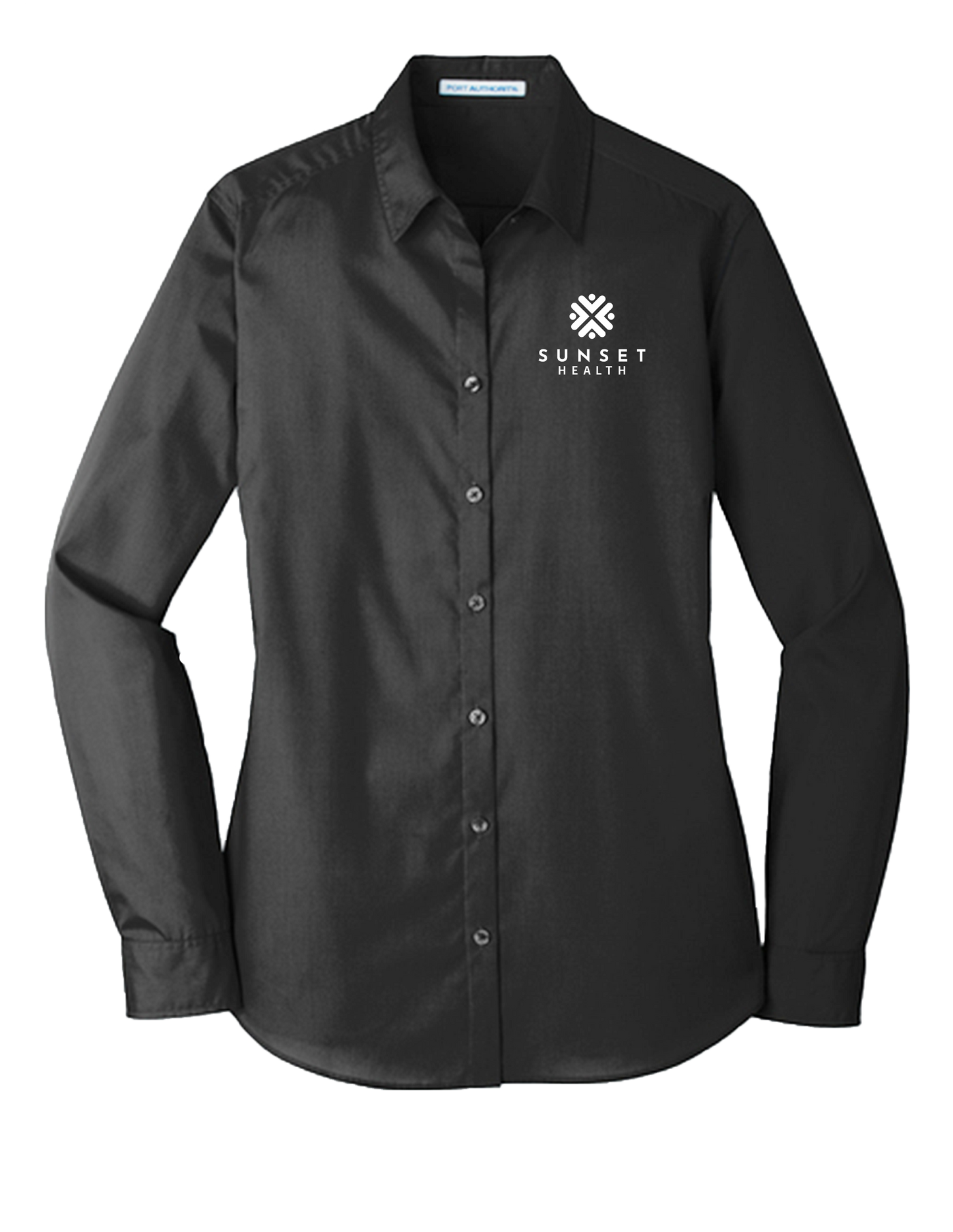 LW100 Womens LS Button-Up Sunset Health