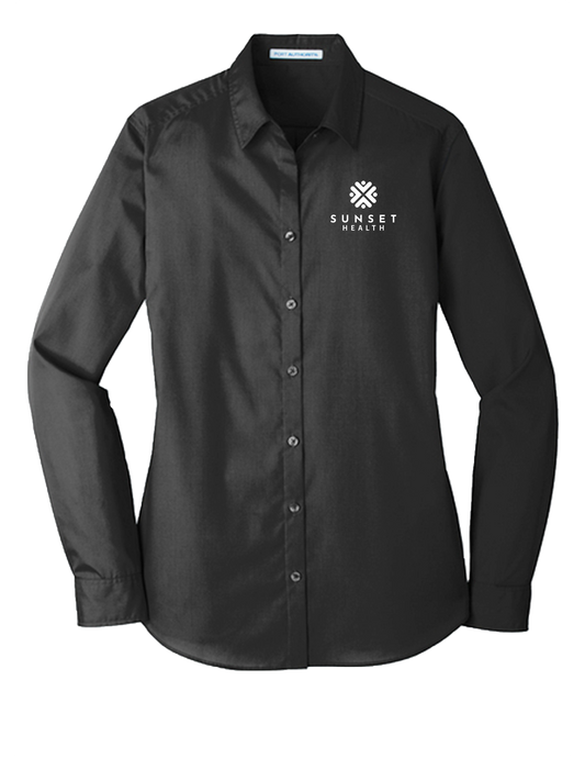 LW100 Womens LS Button-Up Sunset Health