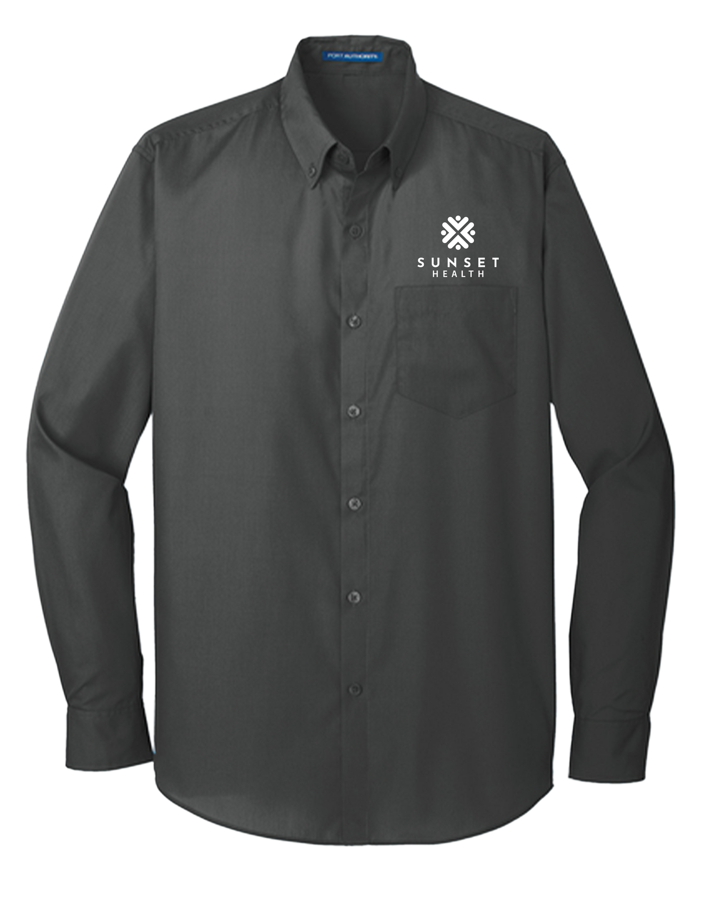 W100 Mens LS Button-Up Sunset Health