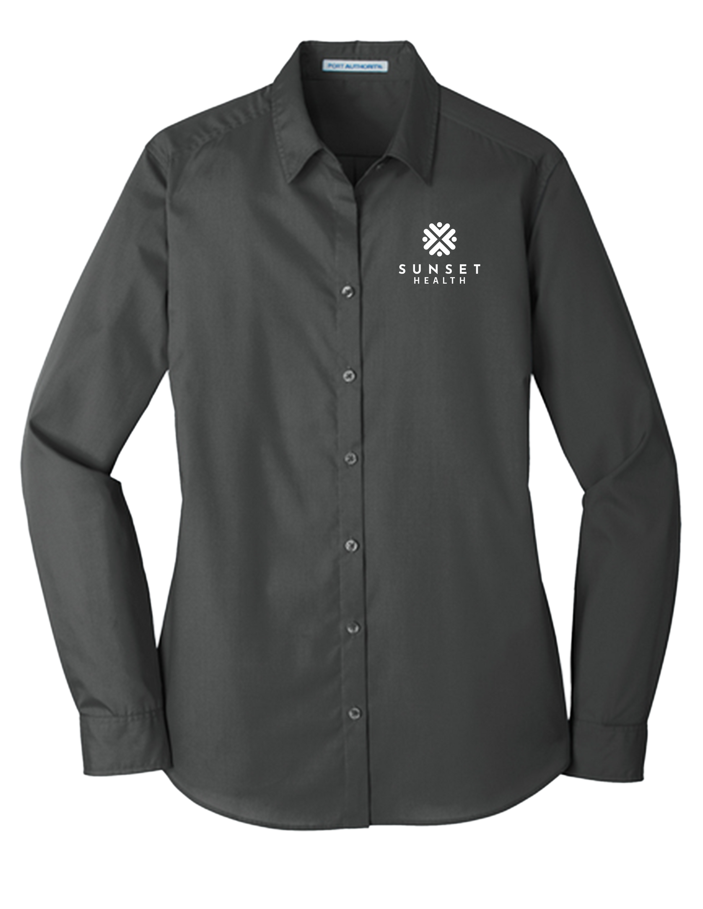 LW100 Womens LS Button-Up Sunset Health