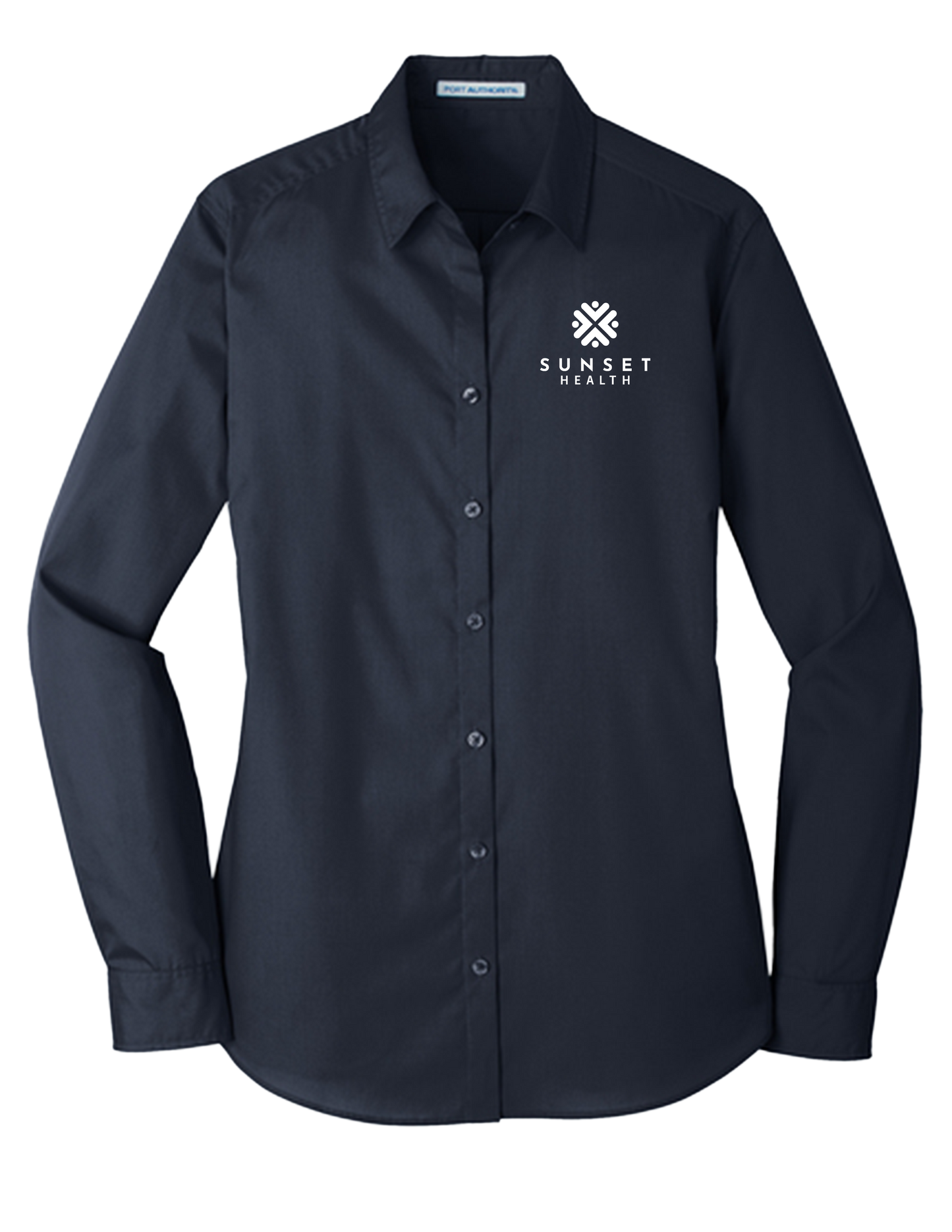 LW100 Womens LS Button-Up Sunset Health